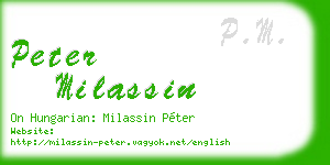 peter milassin business card